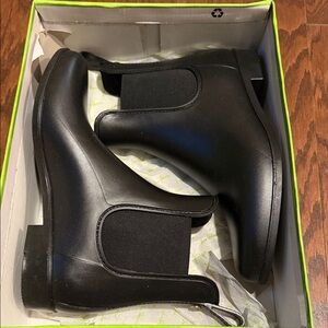 Sam Edelman Women Tinsley Black Leather Rain boots Women Size 9M